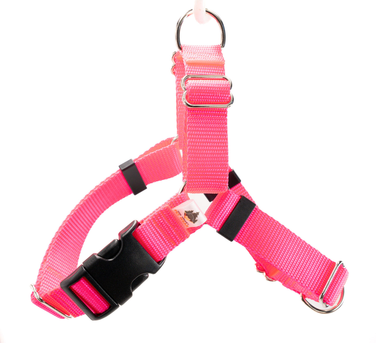 Dual-Attach No Pull Harness | Medium | Hot Pink | 1" wide | plastic buckle