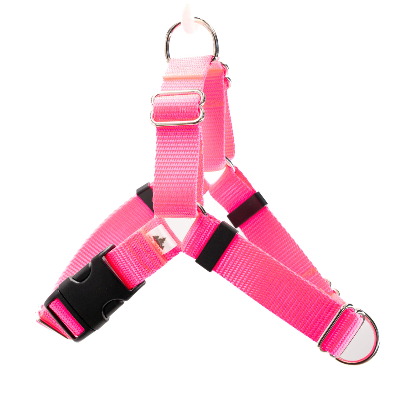 Dual-Attach No Pull Harness | Medium | Hot Pink | 1" wide | plastic buckle