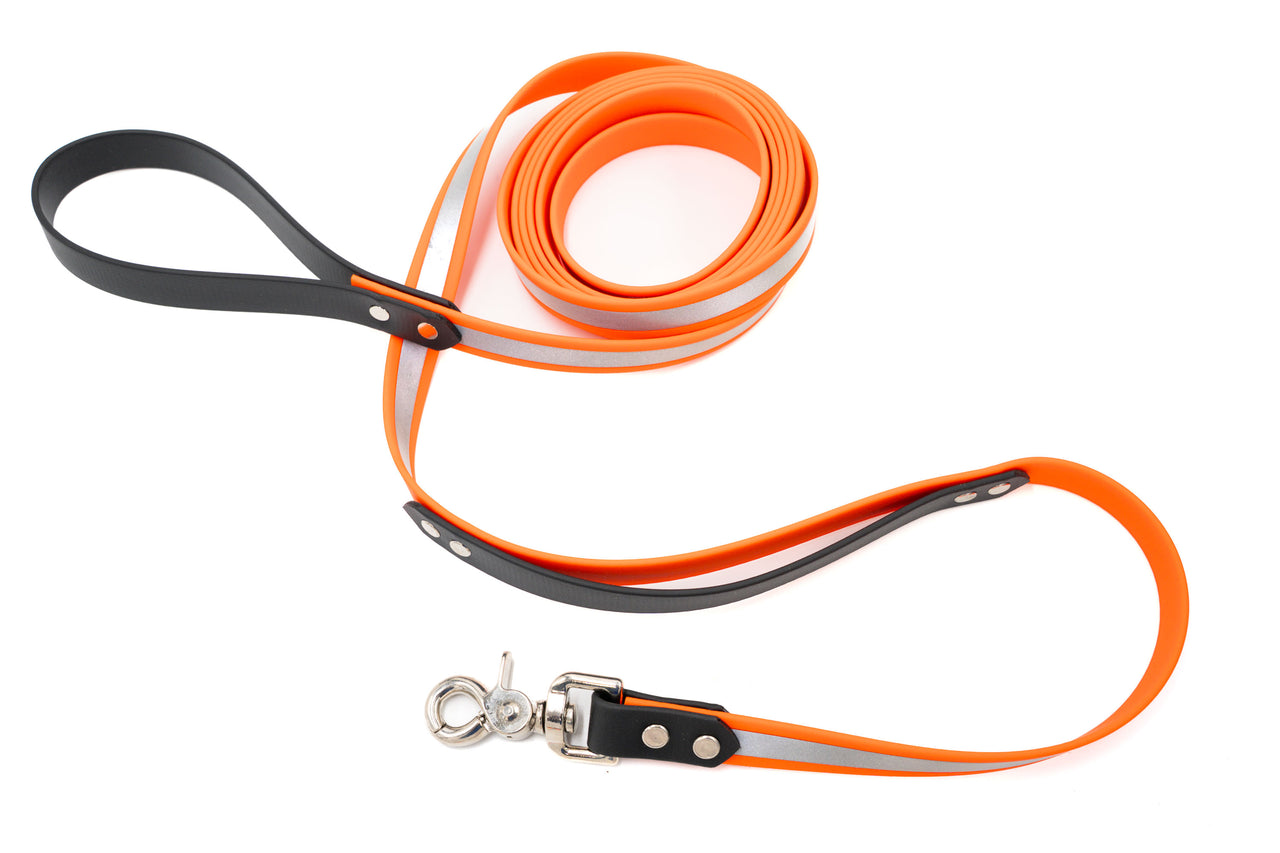 Waterproof Leash | Reflective Biothane | 10ft with trigger snap & traffic handle
