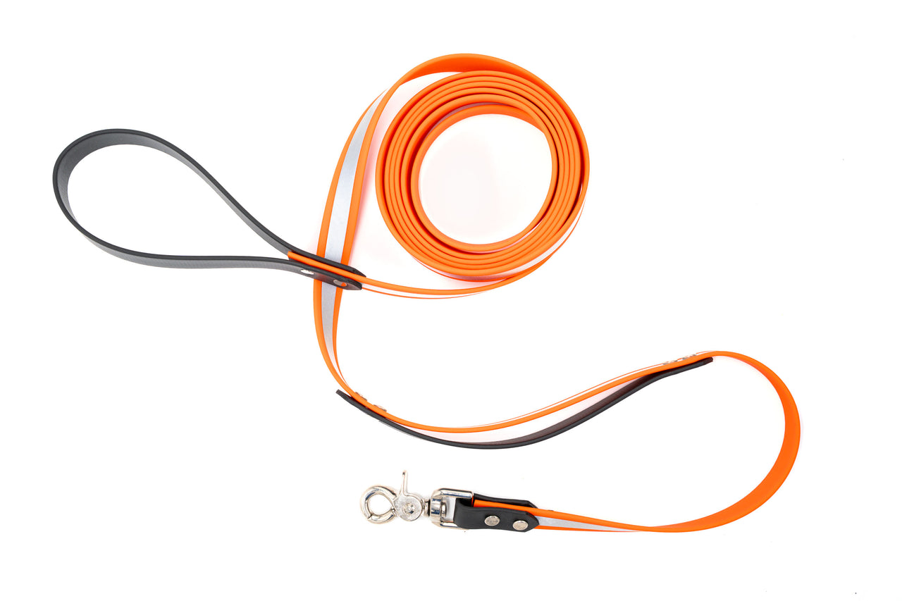 Waterproof Leash | Reflective Biothane | 10ft with trigger snap & traffic handle