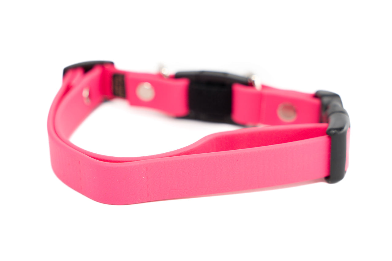 BREAKAWAY | Waterproof Biothane | Passion Pink | Medium 12"-18" | 5/8" wide | black plastic buckle