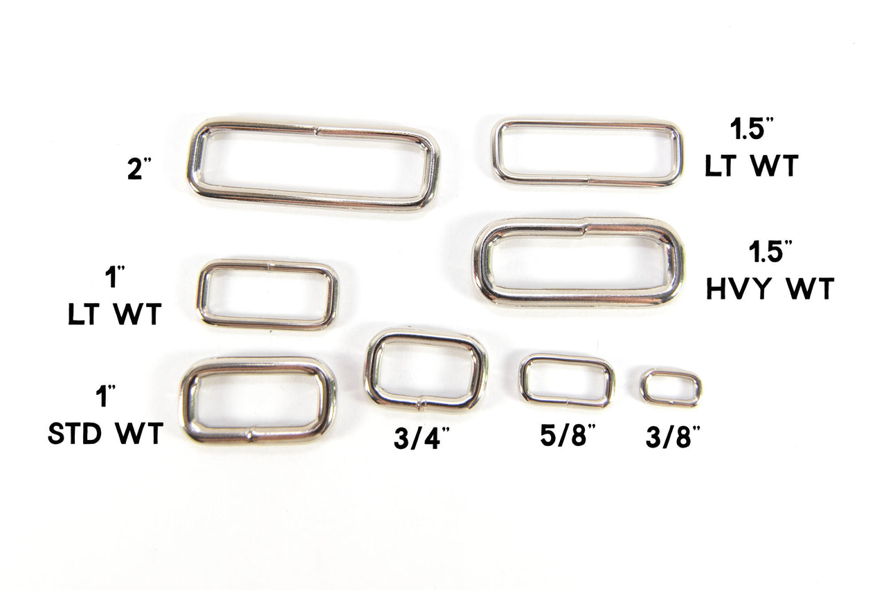 Welded Rectangle Rings for martingale collars - 7 sizes