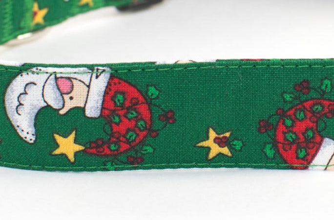 Moon Santas adjustable dog collar, large 1"