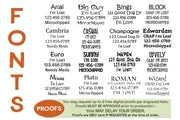 various font styles and text examples