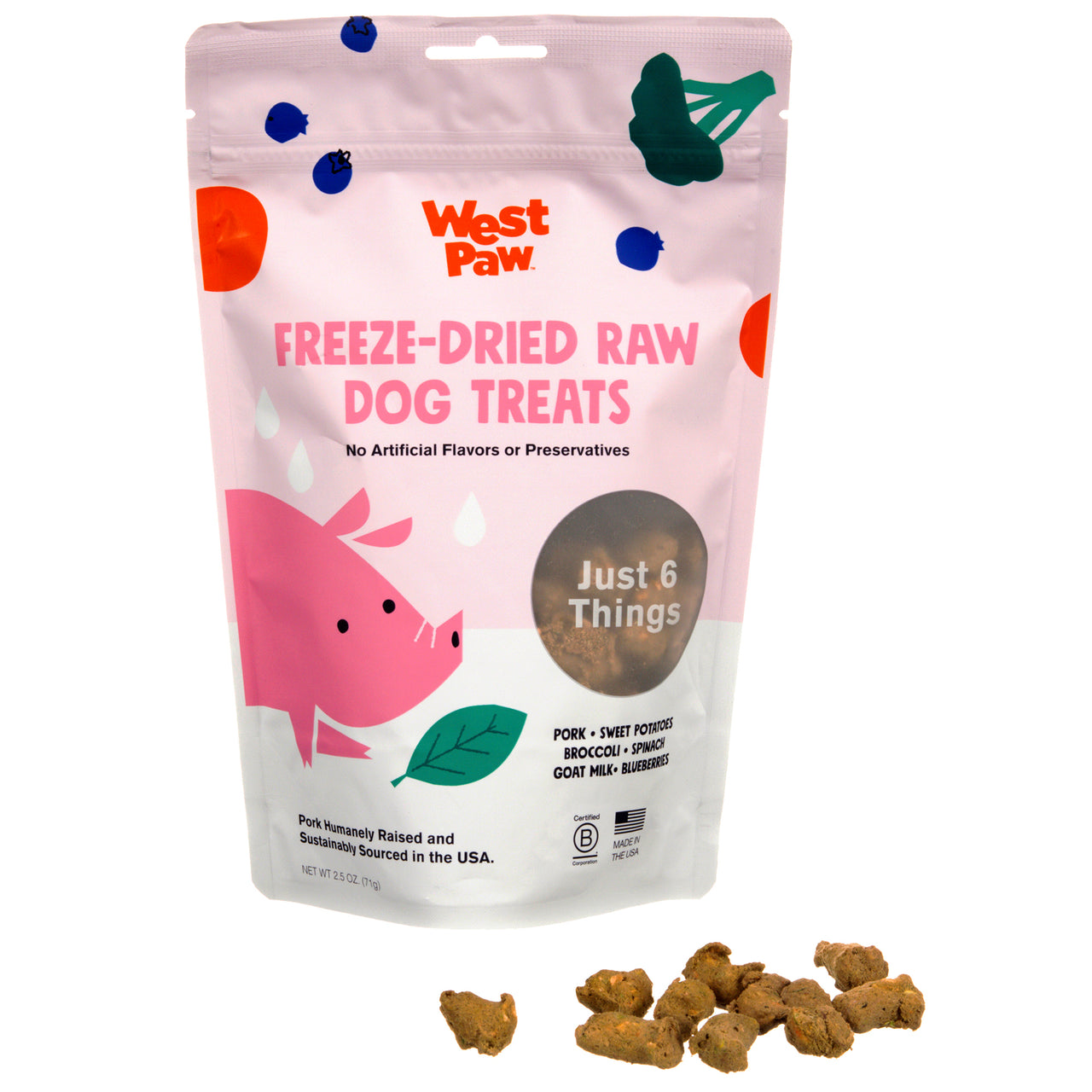 Freeze Dried Pork Superfood Dog Treats - 6 Ingredients | made in the USA | by WestPaw