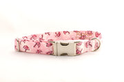 Stormy - Rainy Day Umbrellas in Pink Adjustable Dog Collar - Fox Valley Pet Wear