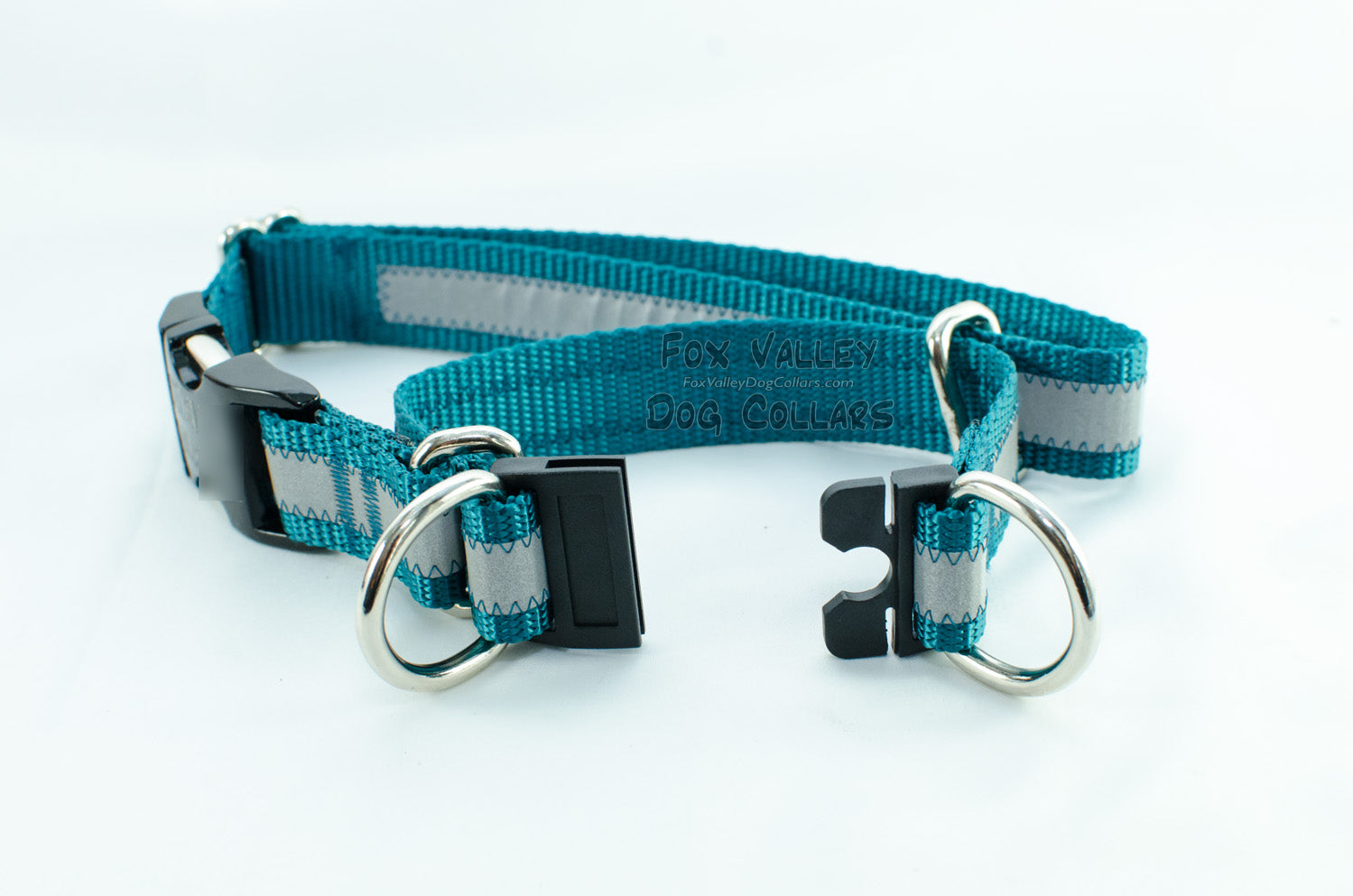 Semi-BREAKAWAY Reflective Quick Release Martingale Dog Collar | Solid or Reflective | 20 colors - Fox Valley Pet Wear