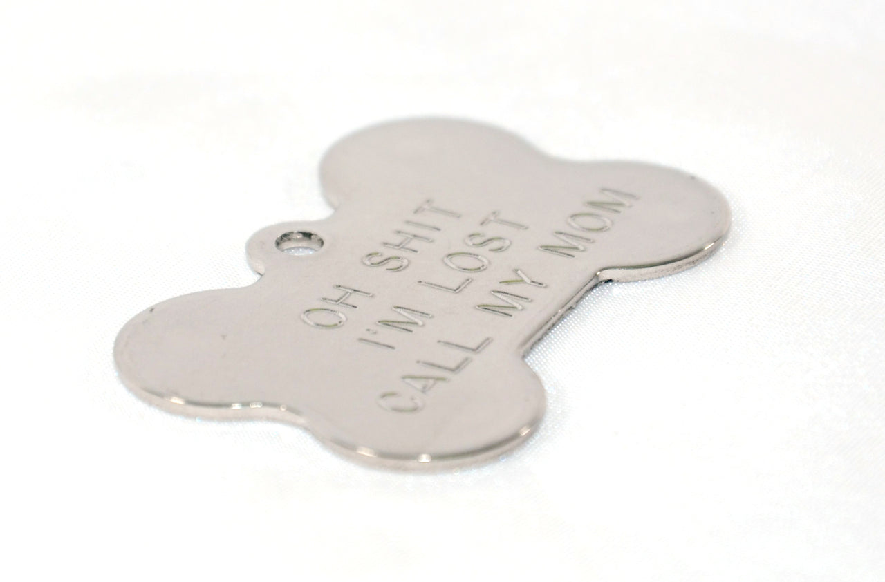 Bone Shaped Stainless Steel Pet ID Tag - by Boomerang - Fox Valley Dog Collars