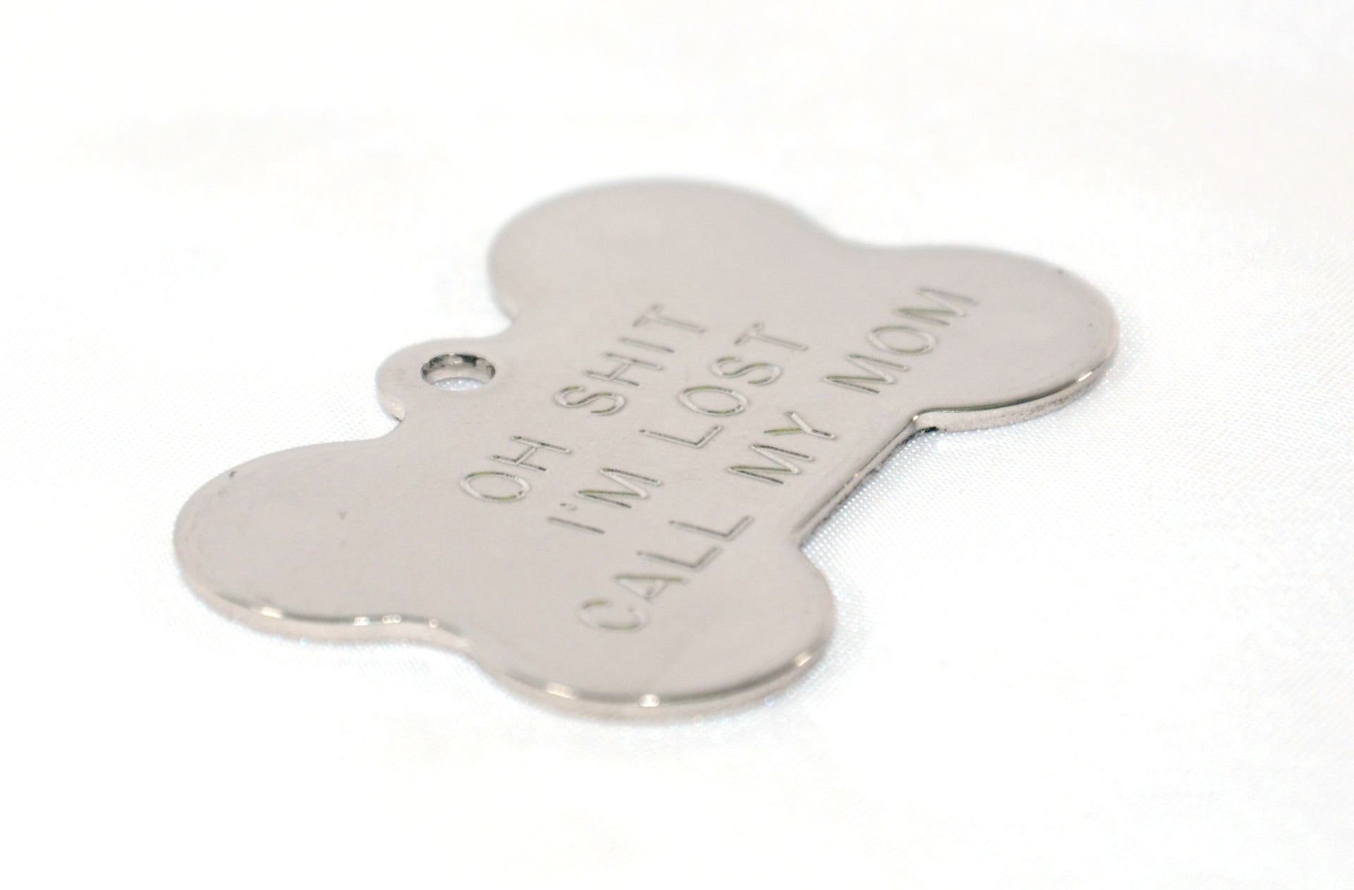 Bone Shaped Stainless Steel Pet ID Tag - by Boomerang - Fox Valley Dog Collars