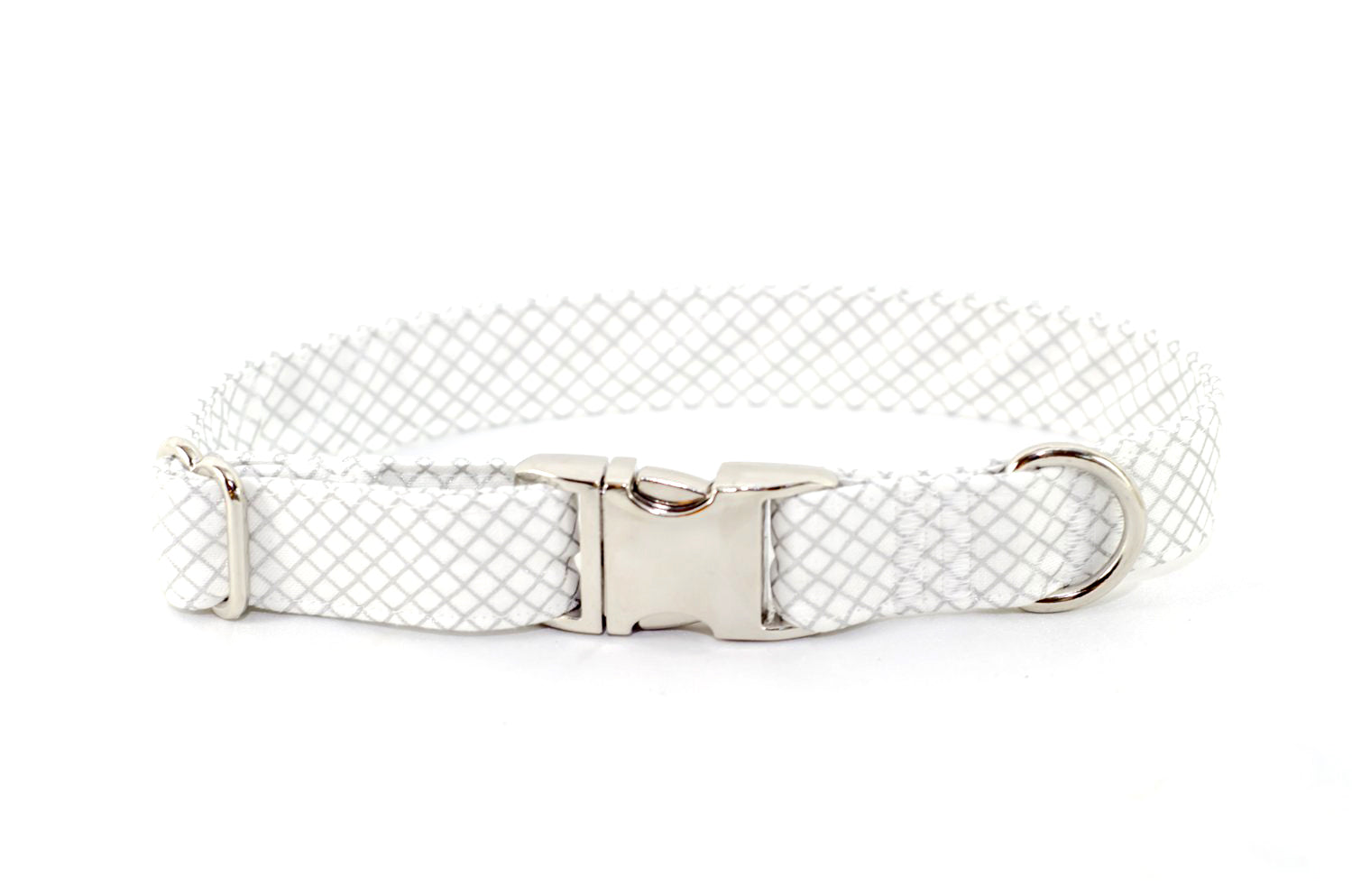 Silver Metallic CrissCross Adjustable Dog Collar - Fox Valley Pet Wear
