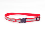 3/8" red reflective tiny dog collar - Fox Valley Dog Collars