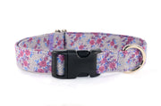 LAST ONES - Perfect Purples Textured Flowers Adjustable Dog Collar - Fox Valley Pet Wear