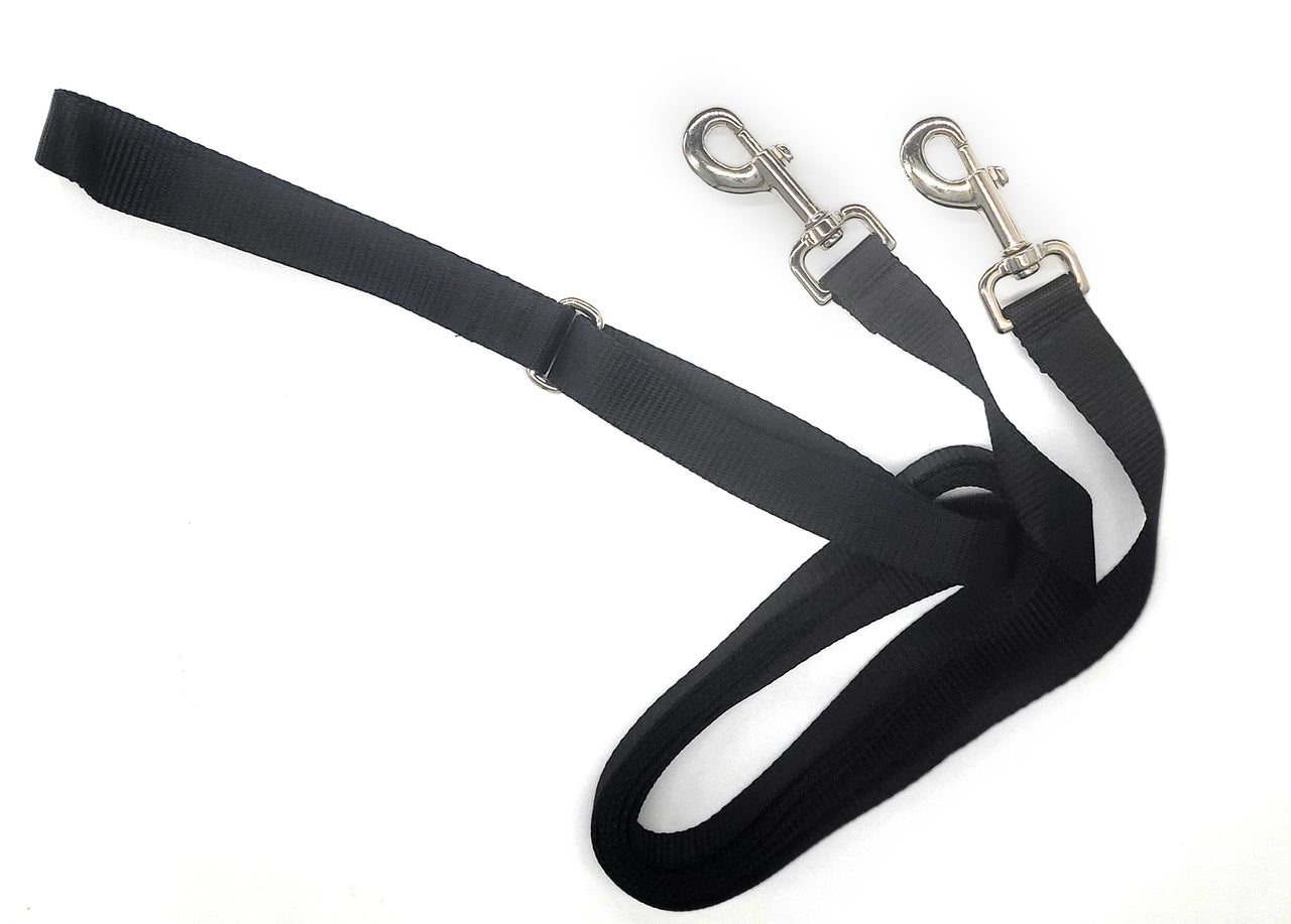 6ft Dual Attach Leash with sliding handle | 1" black