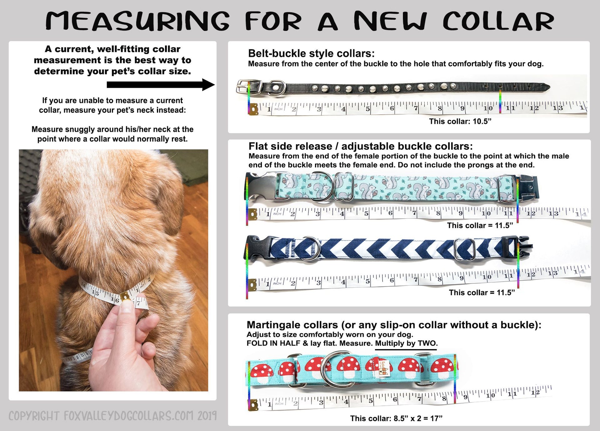 Peppermint Sticks Adjustable Dog Collar - Fox Valley Pet Wear