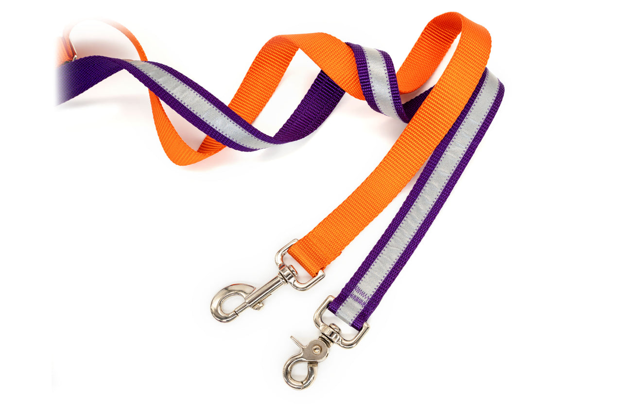 Reflective OR Solid Leashes - heavy duty webbing - made in the USA! - Fox Valley Pet Wear