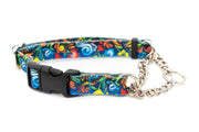 Patterned Webbing Quick Release Chain Martingale Dog Collar - 20 vibrant prints, made in the USA! - Fox Valley Pet Wear