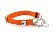 Chain (Half-Check) Martingale Dog Collar  | Solid or Reflective | 4 widths! - Fox Valley Pet Wear