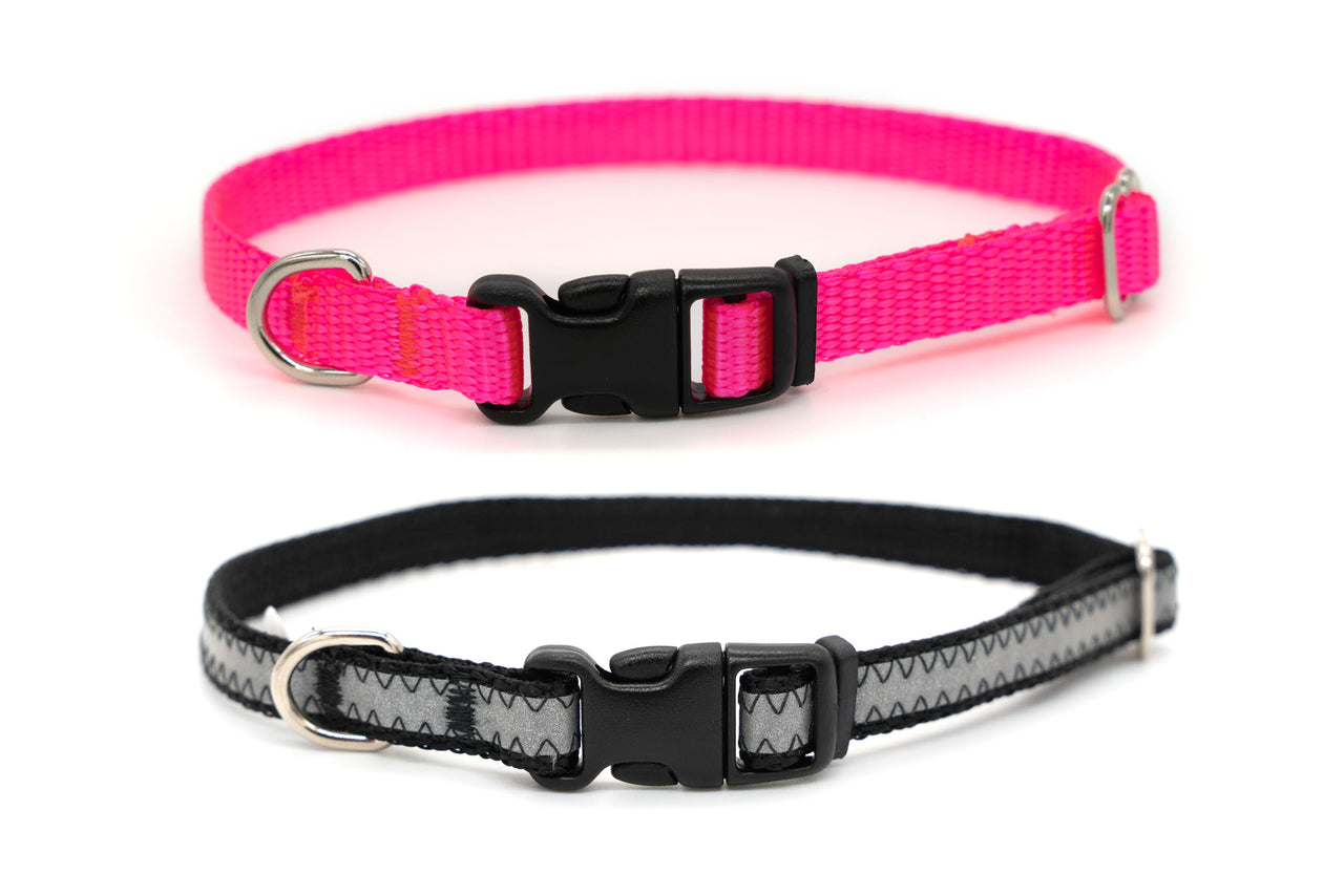 3/8" Tiny Dog Collar | Solid or Reflective | 16 colors