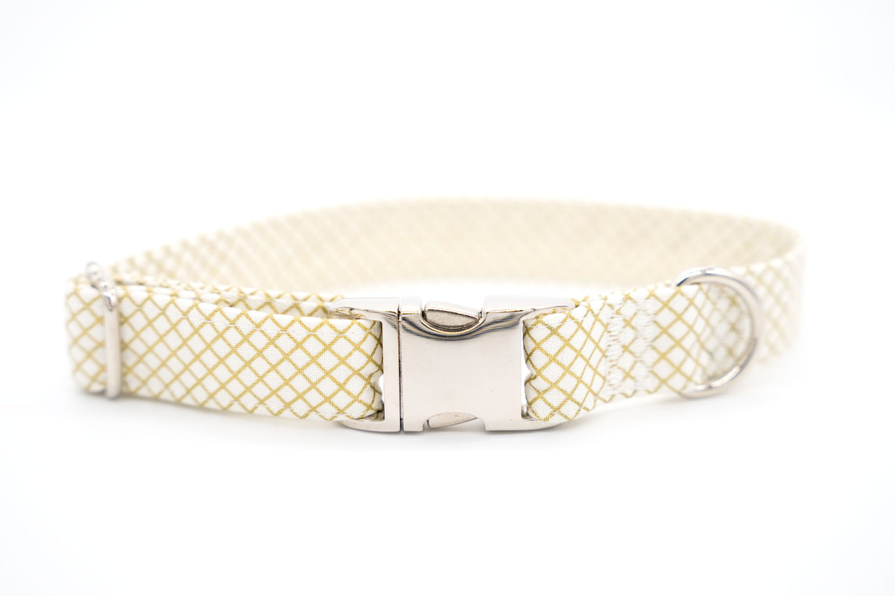 Metallic Gold CrossCross adjustable dog collar, medium, 3/4" wide