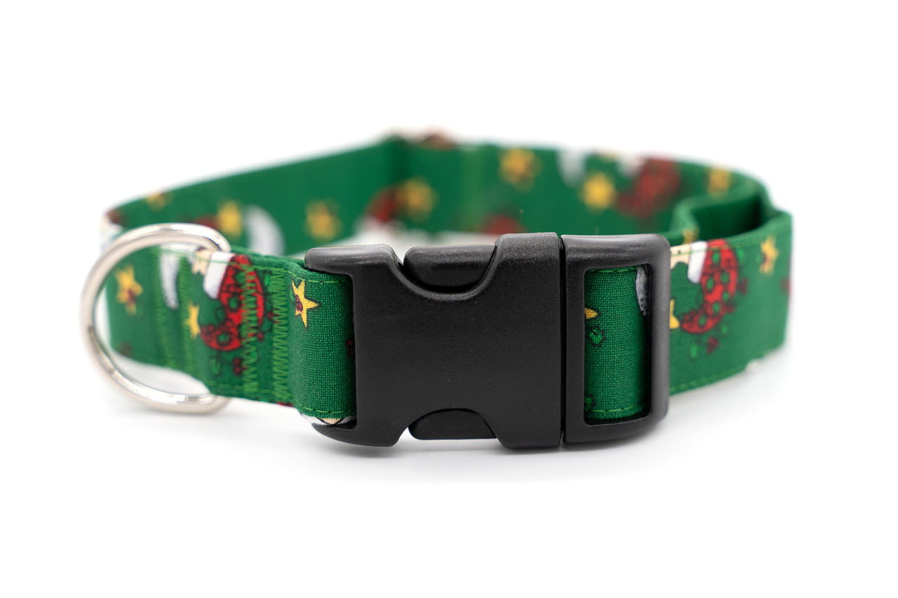 Moon Santas adjustable dog collar, large 1"