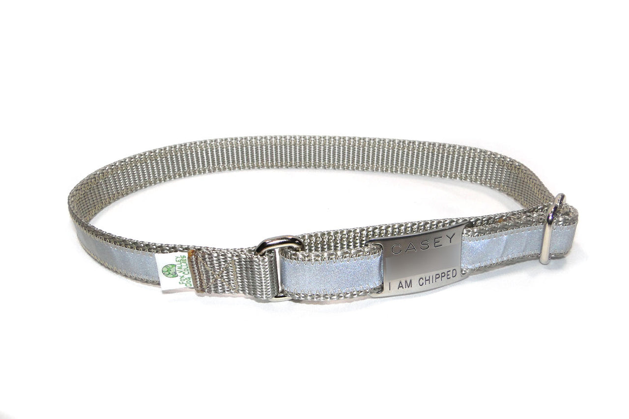 Adjustable Tag Collar - reflective or solid - Fox Valley Dog Collars