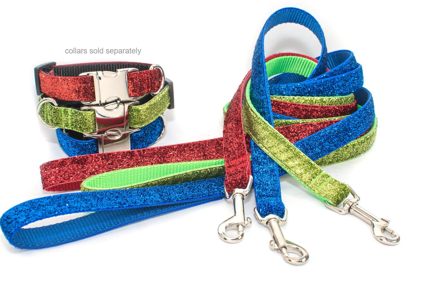 Sparkle & Bling Leashes - 3/4" wide, any length, 14 colors - Fox Valley Dog Collars