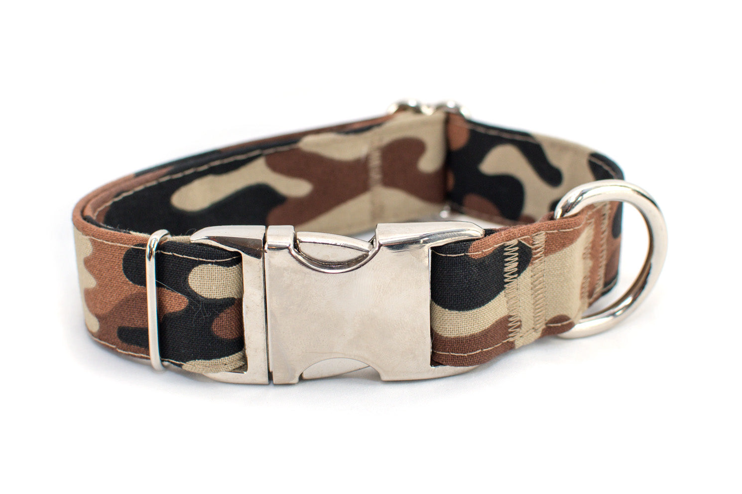 LAST ONE - Brown Camouflage Adjustable Dog Collar - Fox Valley Pet Wear