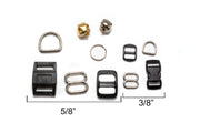 Breakaway Cat Collar Hardware Kit - D rings - Slides - Buckle - Bell - Fox Valley Dog Collars