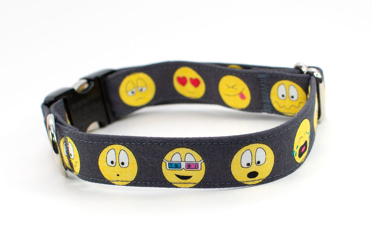 Emoji adjustable dog collar, 2 sizes - Fox Valley Dog Collars