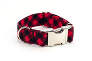 Buffalo Plaid adjustable dog collar, 3 sizes - Fox Valley Dog Collars