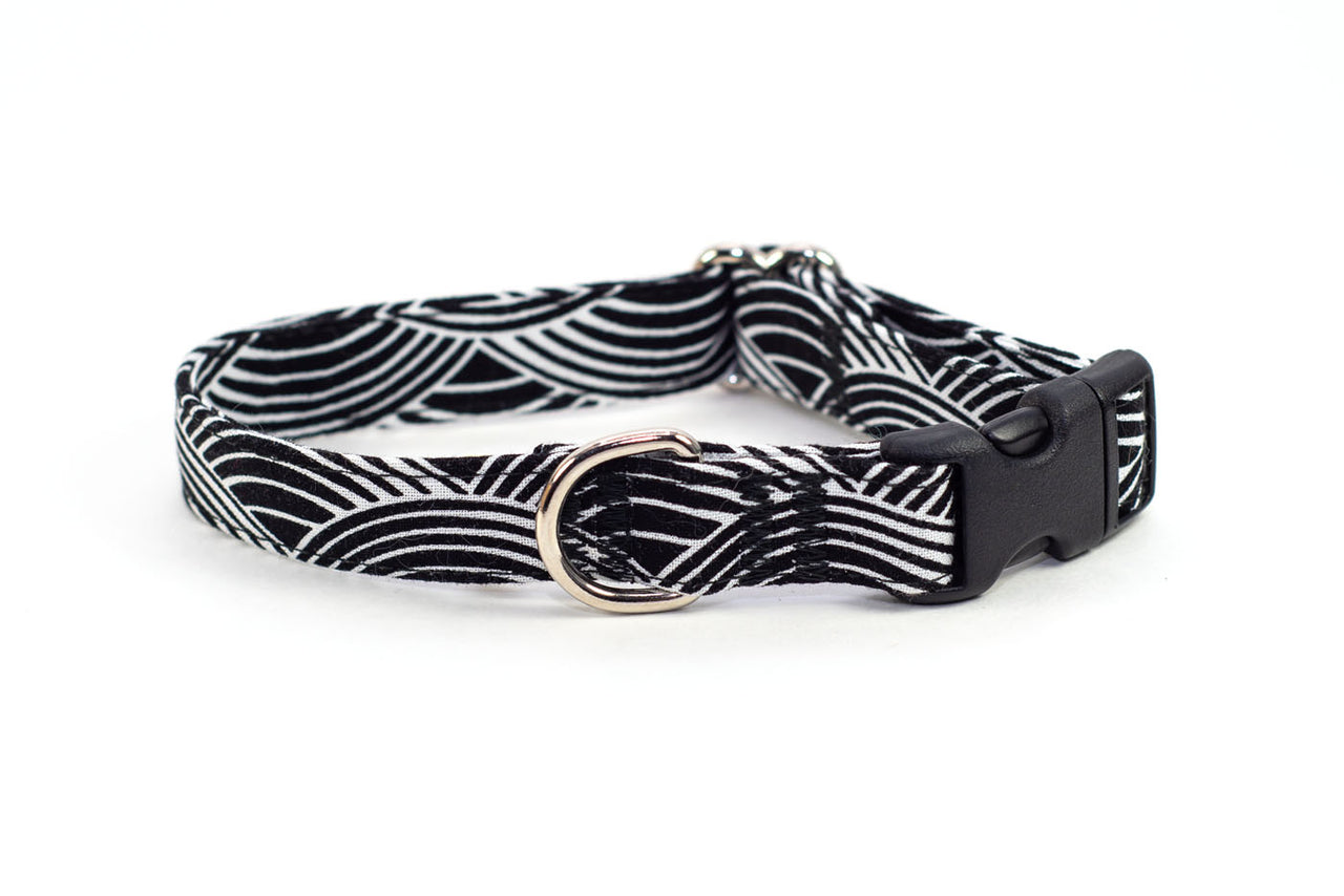 Monochrome Geometric adjustable dog collar, small - Fox Valley Dog Collars