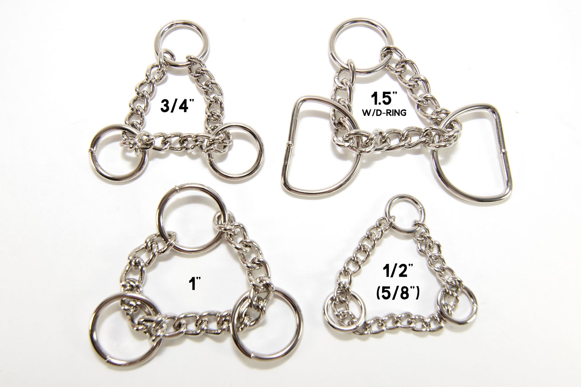 Nickel Plated Martingale Half-Check Chains - Fox Valley Pet Wear