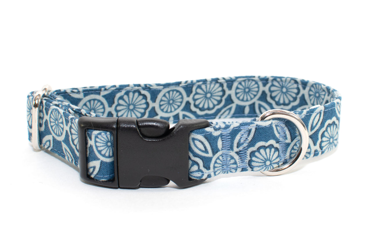 Blue Denim Designs adjustable dog collar, small & large - Fox Valley Pet Wear