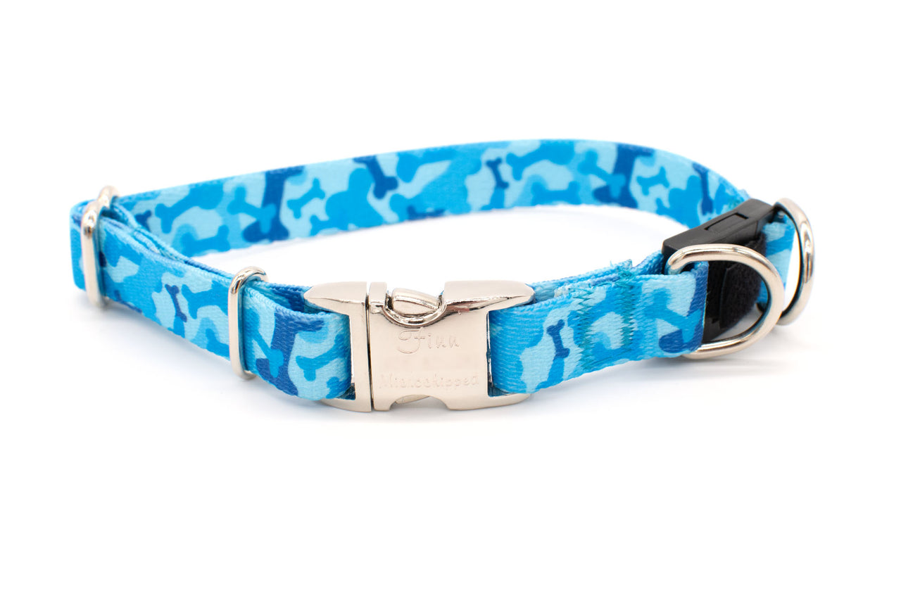 BREAKAWAY Personalized "Blue Bones Camo" Dog Collar