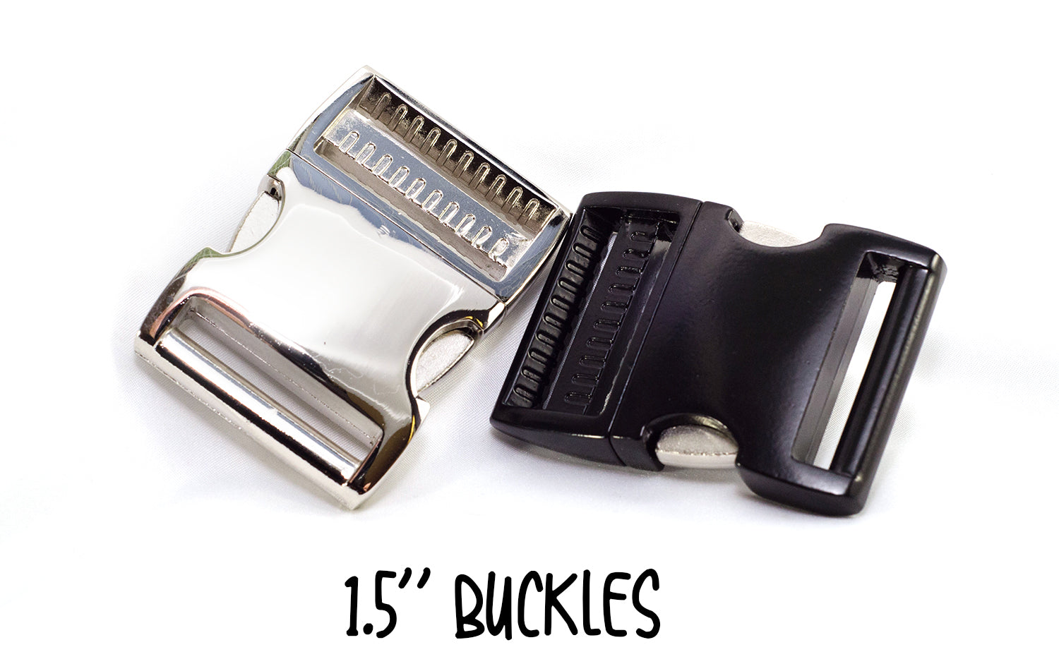 Aluminum Side Release Buckles - black or silver - Fox Valley Dog Collars