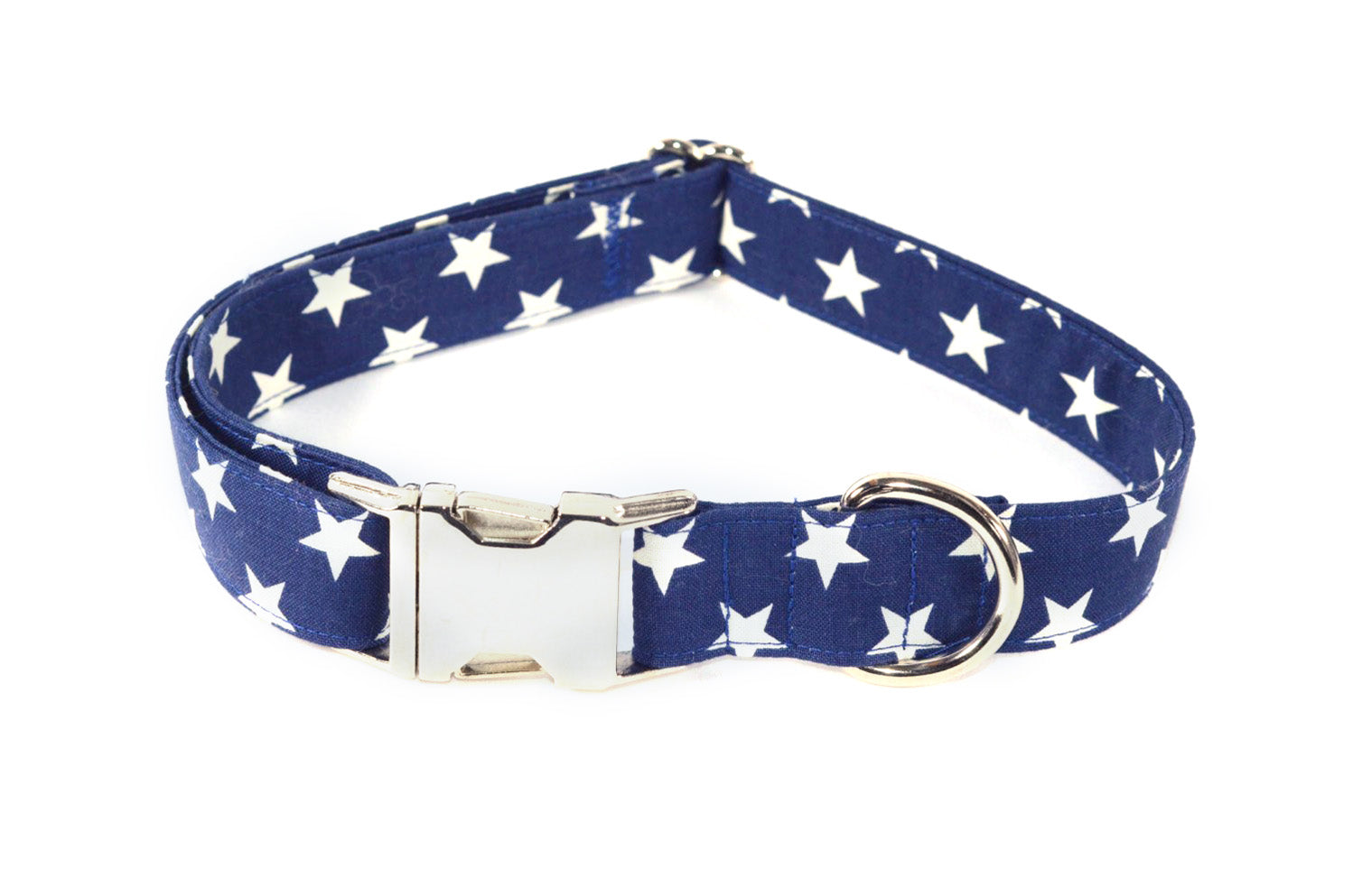 Large Stars on Navy Adjustable Dog Collar - Fox Valley Pet Wear