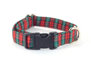 Christmas Petite Plaid Adjustable Dog Collar - Fox Valley Pet Wear