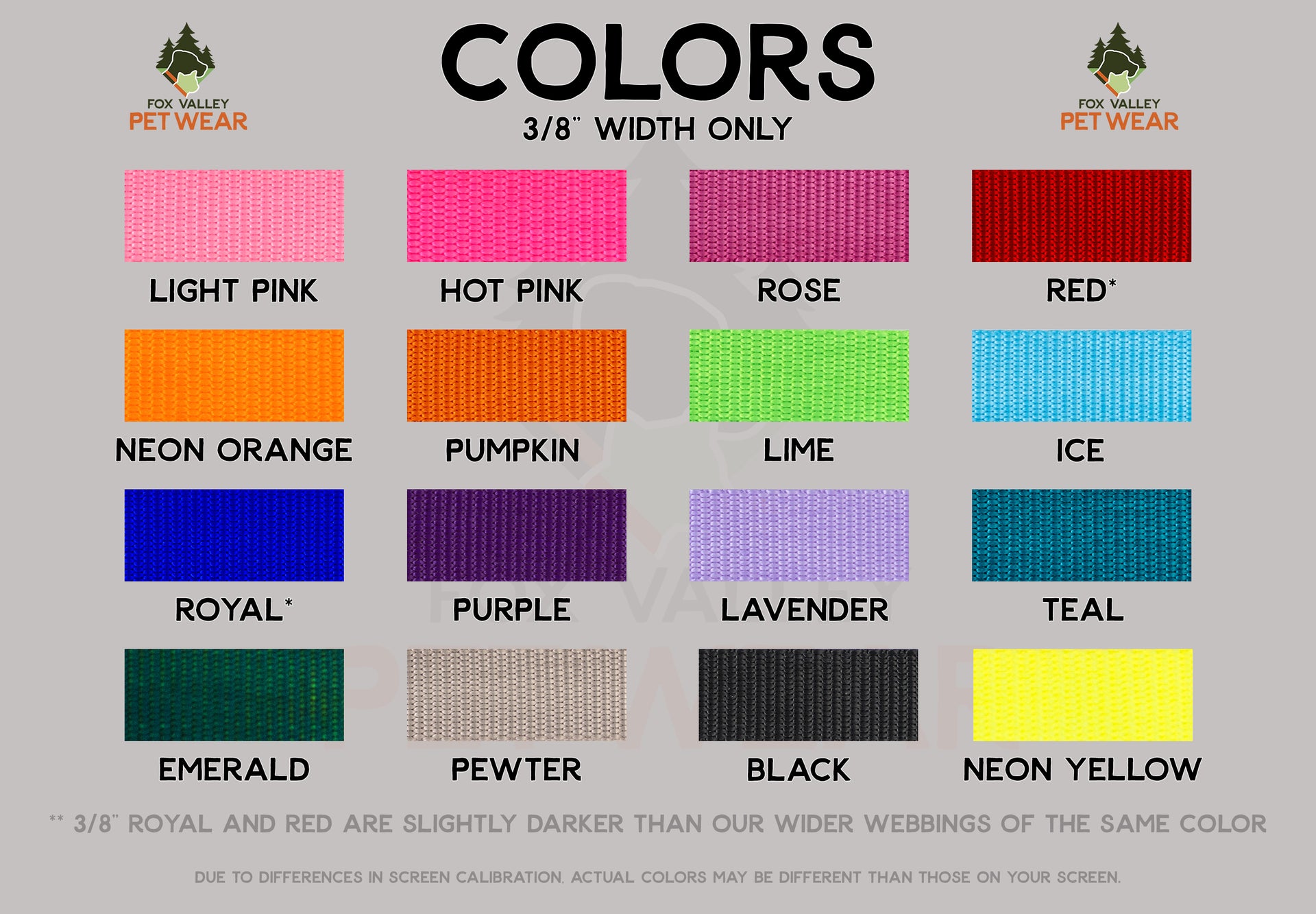 3/8" BreakAway Dog Collar | 16 colors | Solid or Reflective - Fox Valley Pet Wear